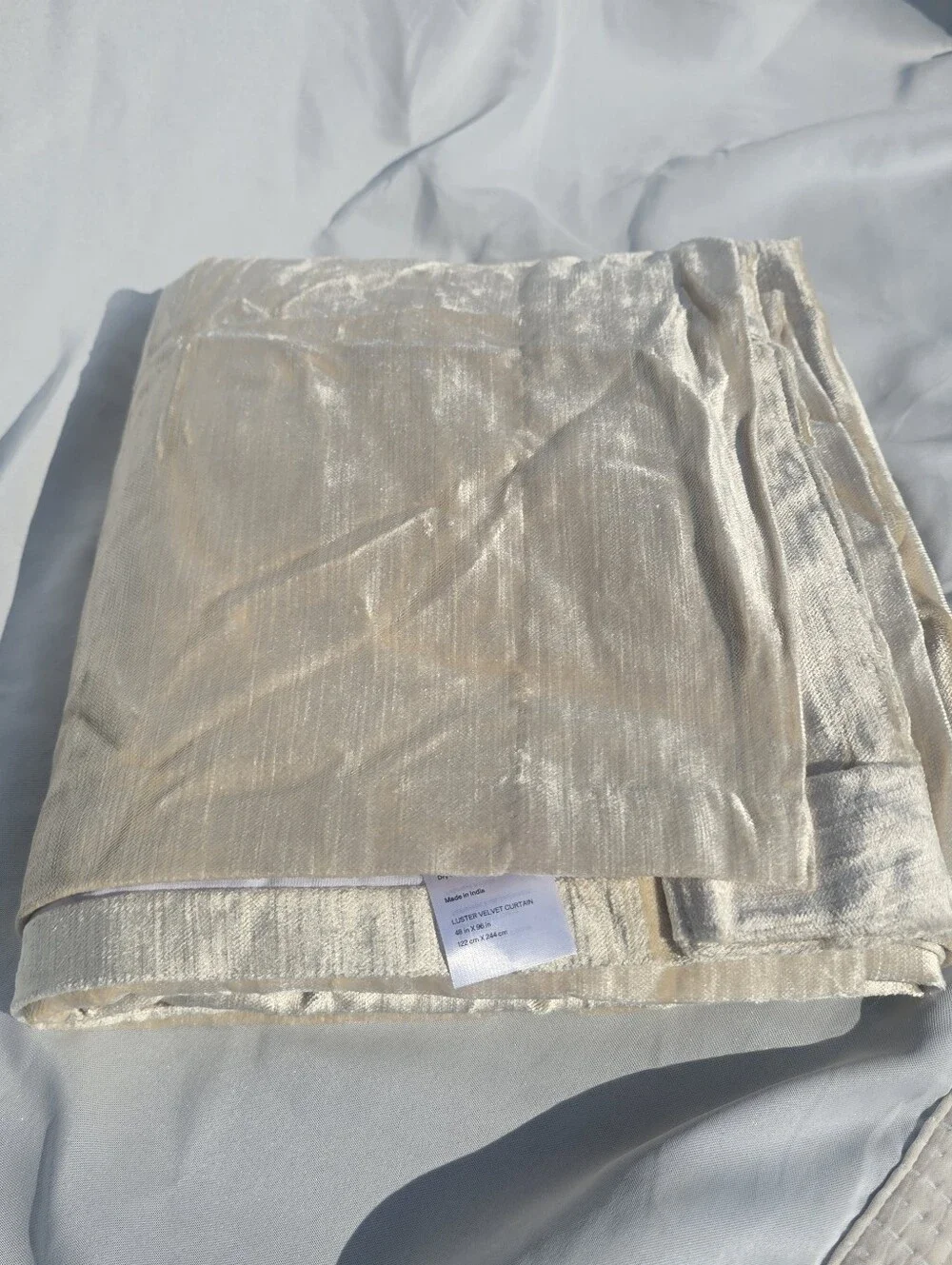 Quince 48x96 True Blackout Luster Velvet 1 Curtain Panel Champagne 48